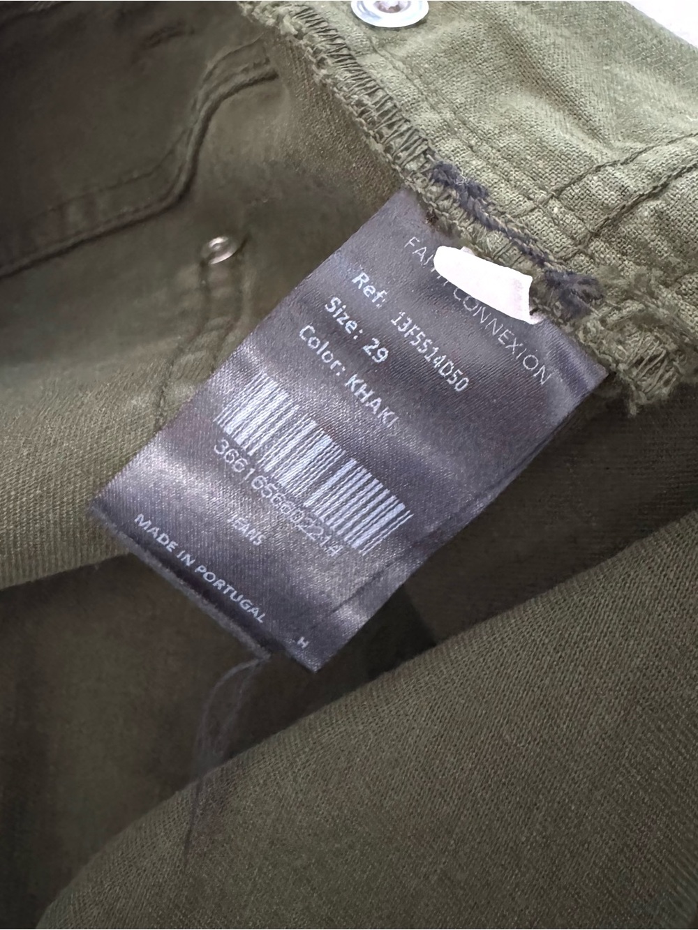 Faith Connexion Olive Green Skinny Jeans with Velvet Brocade Pattern - Size 29 - Picture 8 of 10